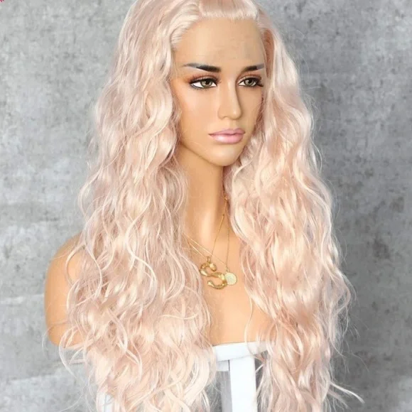 ✨24” ROSE GOLD BEACH WAVY LACE FRONT WIG💫NWT*